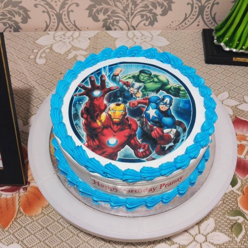 Marvel Avenger Round Photo Cake Delivery in Noida