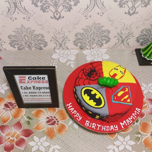 Energetic Avengers Fondant Cake Delivery in Noida