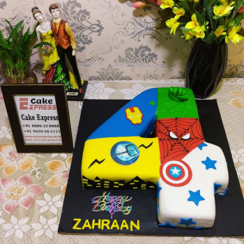 4 Number Avengers Theme Cake