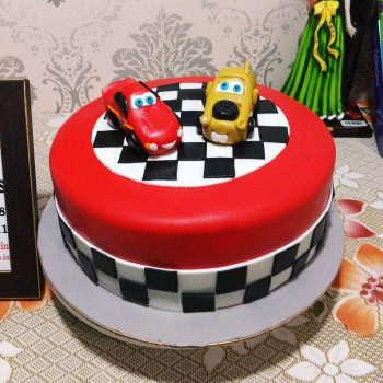 Car Race Designer Fondant Cake