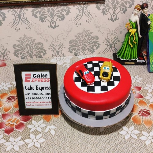 Car Race Designer Fondant Cake in Noida