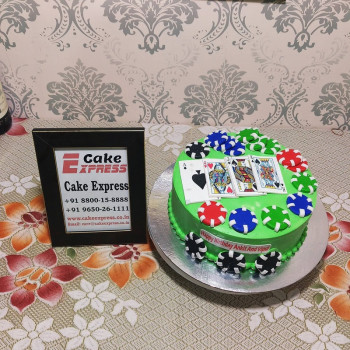 Casino Theme Semi Fondant Cake