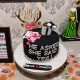 Black & White Engagement Fondant Cake in Noida