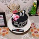 Black & White Engagement Fondant Cake in Noida