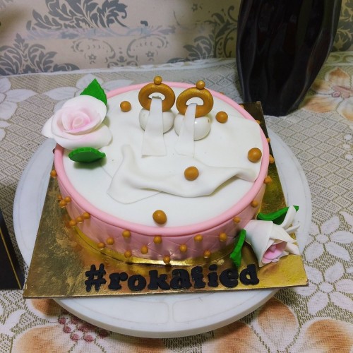 Engagement Rings Fondant Cake in Noida
