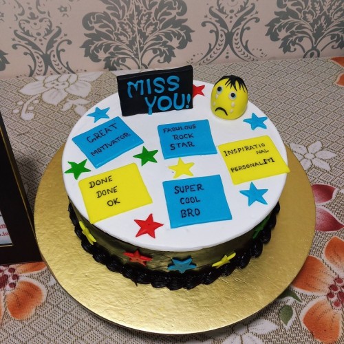 Farewell Theme Semi Fondant Cake in Noida