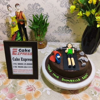 Fitness Freak Girl Fondant Cake