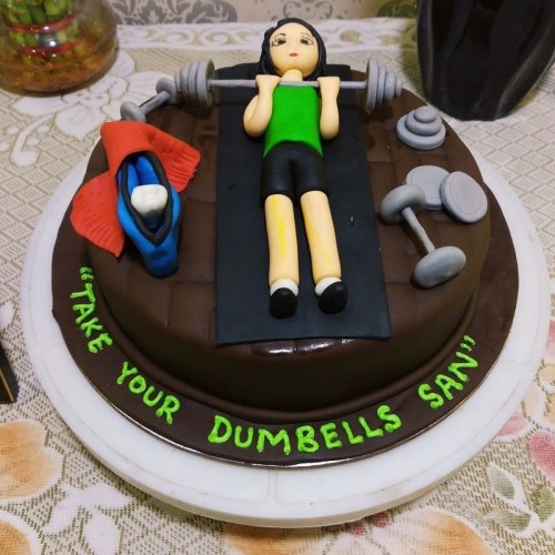 Fitness Freak Girl Fondant Cake in Noida