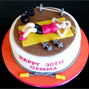 Freak in Fit Girl Theme Fondant Cake