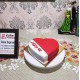 Red & White Love Fondant Cake Delivery in Noida