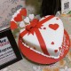 Romantic Heart Fondant Cake Delivery in Noida