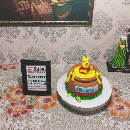 Winnie-the-Pooh Theme Fondant Cake in Noida