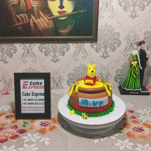 Winnie-the-Pooh Theme Fondant Cake in Noida