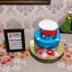 2 Tier Blue Baby Shower Fondant Cake in Noida