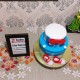 2 Tier Blue Baby Shower Fondant Cake in Noida
