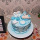 Baby Shower Light Blue Fondant Cake in Noida