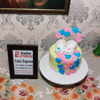 Little Hearts Baby Shower Cake