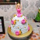 White Dress Roses Barbie Doll Cake in Noida
