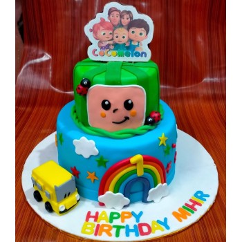 CocoMelon 2 Tier Birthday Cake