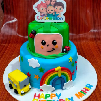 CocoMelon 2 Tier Birthday Cake CocoMelon 2 Tier Birthday Cake