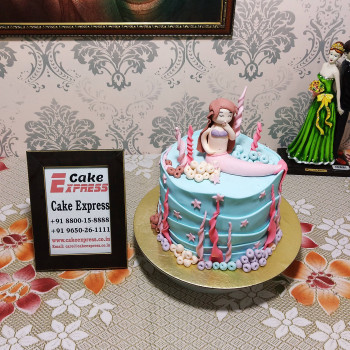 Mermaid Theme Fondant Cake Mermaid Theme Fondant Cake