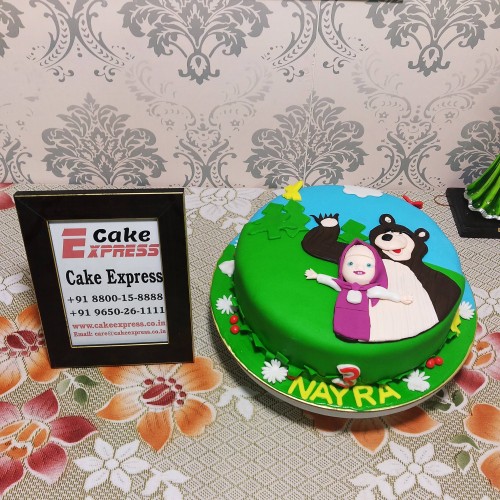 Masha and The Bear Theme Fondant Cake in Noida