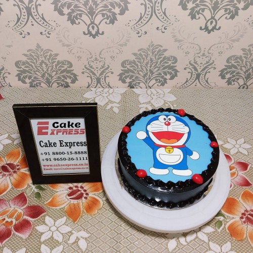Doraemon Round Chocolate Photo Cake in Noida