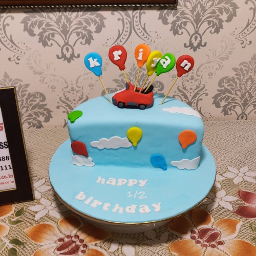 6 Month Birthday Fondant Cake in Noida