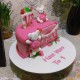 Pink Half Birthday Cake For Girl in Noida