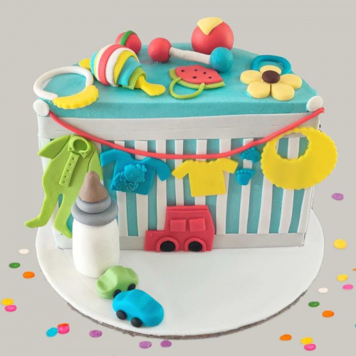 All Things Baby Half Year Birthday Fondant Cake in Noida