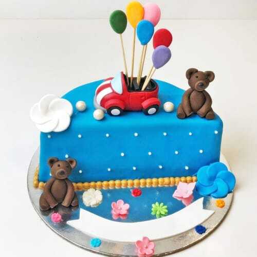 Happy Half Year Kids Birthday Fondant Cake in Noida