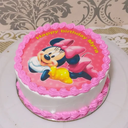 Disney Minnie Mouse Round Photo Cake Delivery in Noida