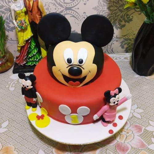 Naughty Mickey Mouse Fondant Cake in Noida