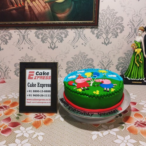George & Peppa Pig Designer Cake Delivery in Noida