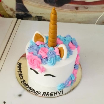 Unicorn Theme Semi Fondant Cake Unicorn Theme Semi Fondant Cake