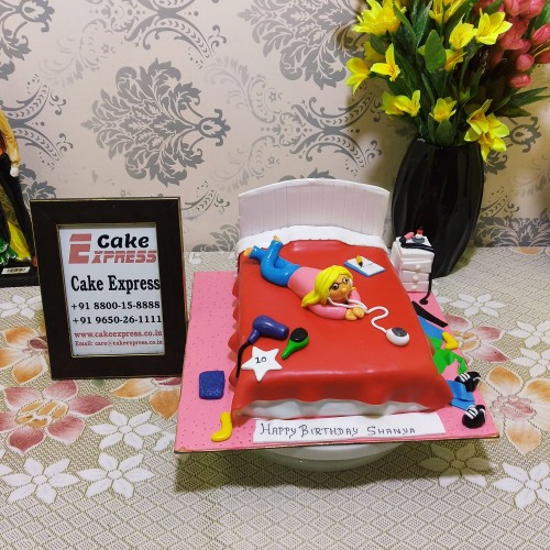 Lazy Girl Themed Cake Delivery in Noida