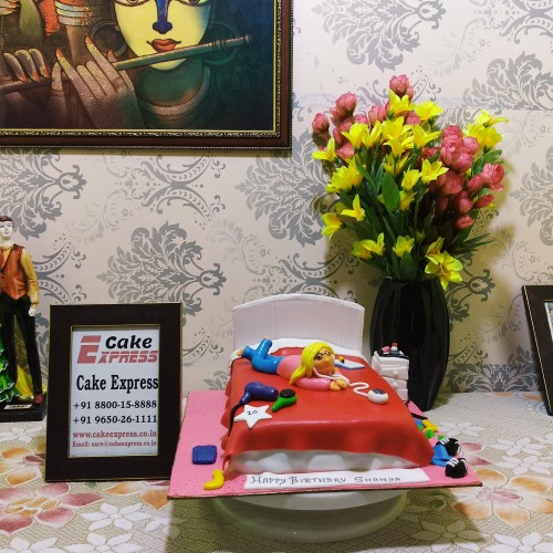 Lazy Girl Themed Cake Delivery in Noida