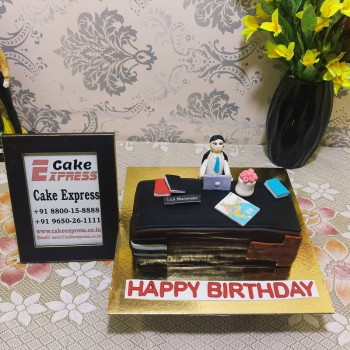 Office Guy Theme Fondant Cake