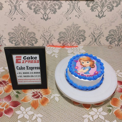 Disney Princess Sofia Round Photo Cake Delivery in Noida