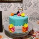 Lovely Couple Anniversary Fondant Cake Delivery in Noida