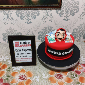 La Casa De Papel Theme Fondant Cake