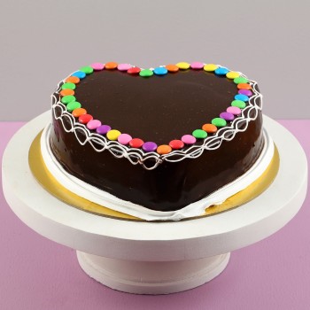 Heart Shaped Chocolate Cake With Gems