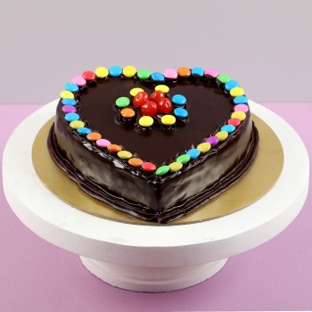 Heart Shaped Truffle Cake With Gems