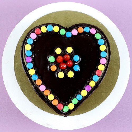 Heart Shaped Truffle Cake With Gems Delivery in Noida