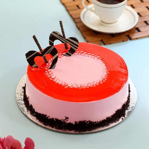 Red Glaze Strawberry Cake Delivery in Noida