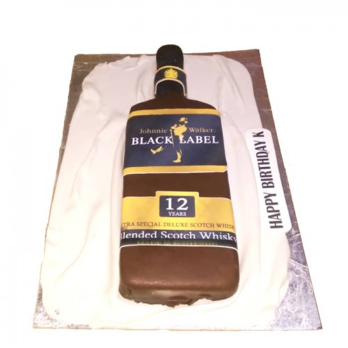 Black Label Whisky Bottle Cake Delivery in Noida