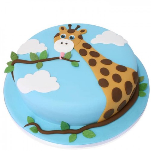Giraffe in Clouds Fondant Cake Delivery in Noida