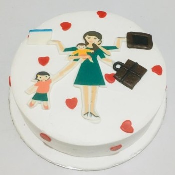 Mother and Kids Cream Cake Mother and Kids Cream Cake