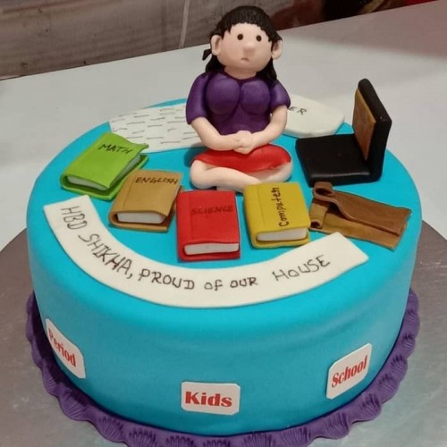 School Teacher Fondant Cake Delivery in Noida