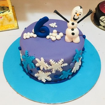 Snowman Theme Purple Fondant Cake Snowman Theme Purple Fondant Cake